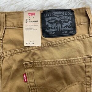 Levi's Men's 514 Straight Stretch Jeans Brown Khaki 32x34 NWT